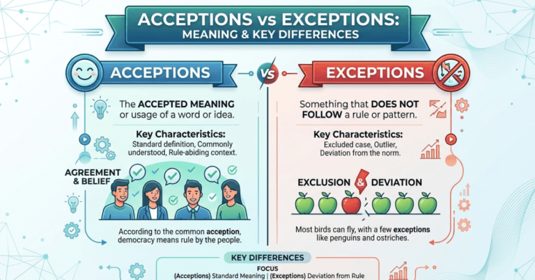 Acceptions vs Exceptions: Meaning & Key Differences