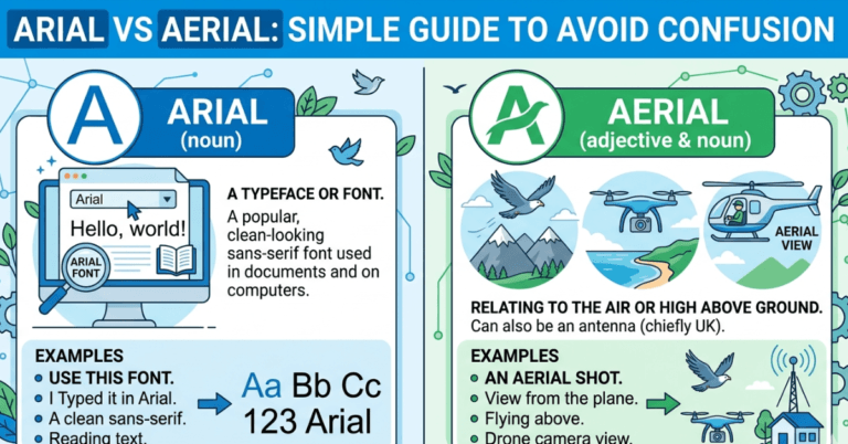 Arial vs Aerial: Simple Guide to Avoid Confusion