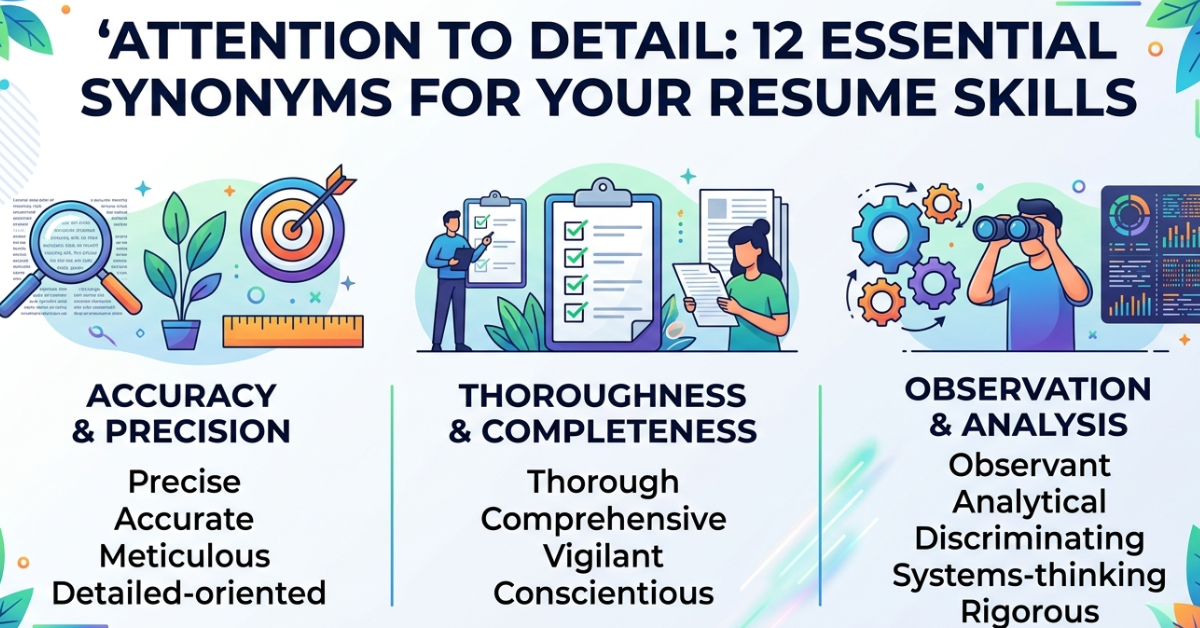 Attention to Detail Synonyms for Resume Skills