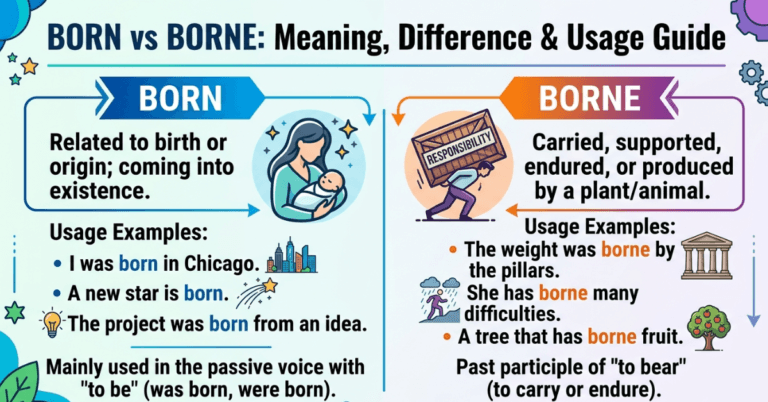 Born vs Borne: Meaning, Difference & Usage Guide