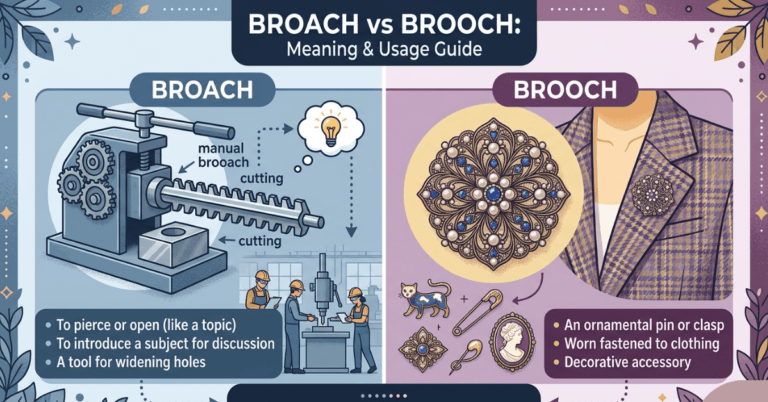 Broach vs Brooch: Meaning, Difference & Usage Guide