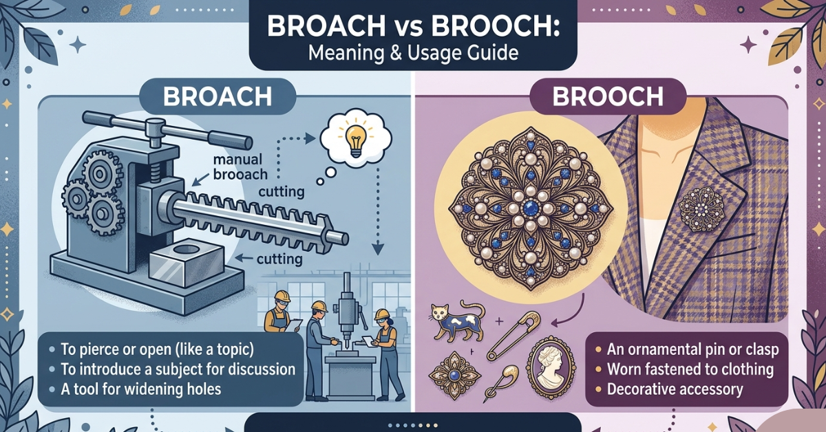Broach vs Brooch: Meaning, Difference & Usage Guide