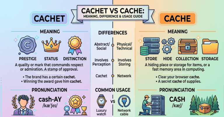 Cachet vs Cache: Meaning, Difference & Usage Guide