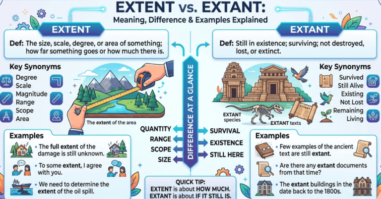 Extent vs Extant: Meaning, Difference & Examples Explained