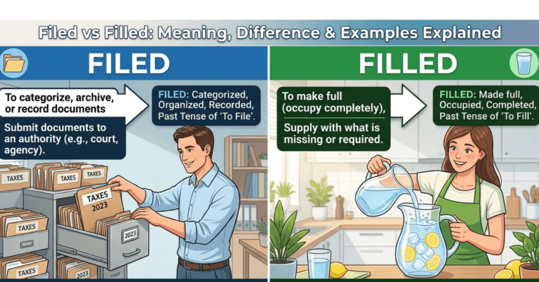Filed vs Filled: Meaning, Difference & Examples Explained
