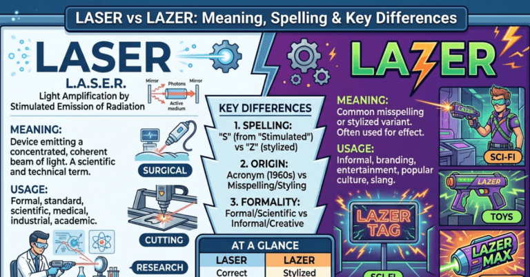 Laser vs Lazer Meaning, Spelling & Key Differences