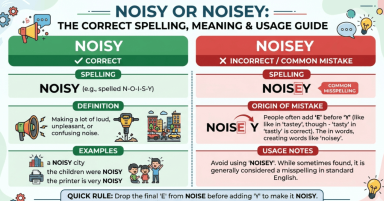 Noisey or Noisy: Correct Spelling, Meaning & Usage Guide