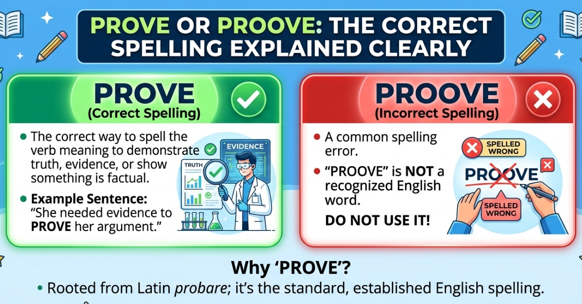 Prove or Proove: Correct Spelling Explained Clearly