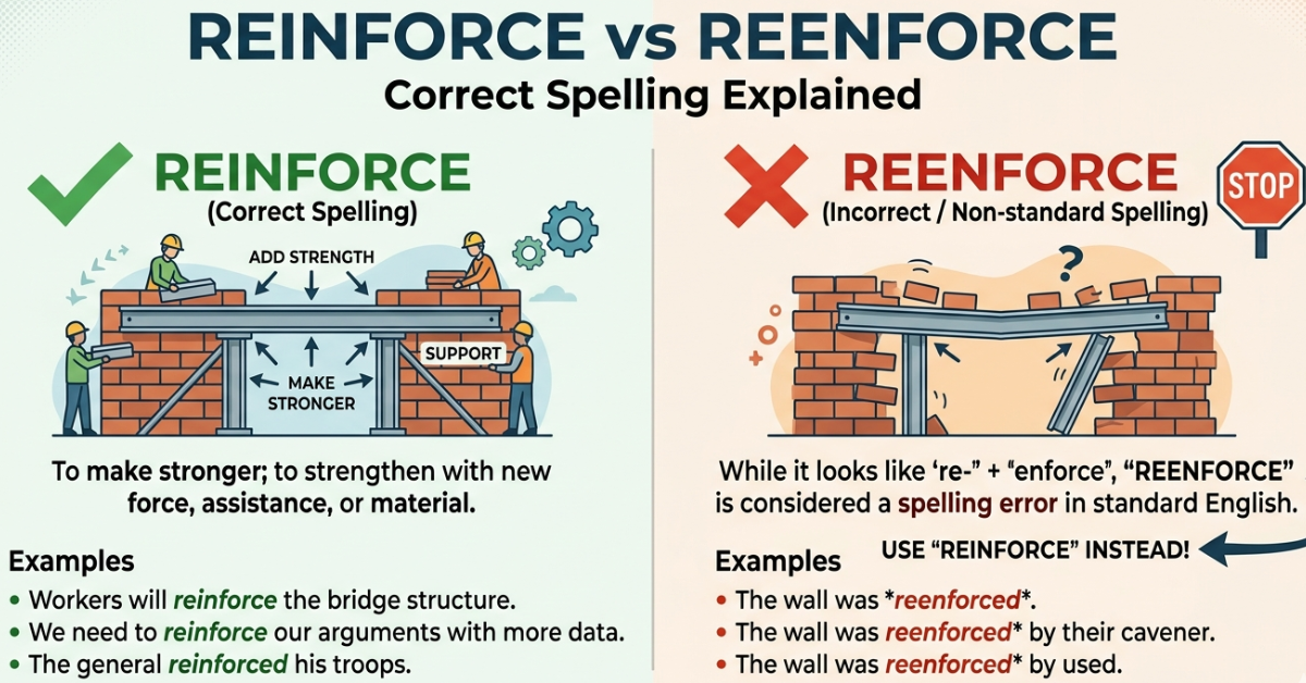 Reinforce vs Reenforce: Correct Spelling Explained