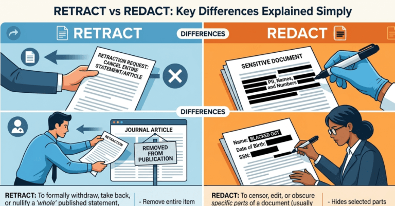 Retract vs Redact: Key Differences Explained Simply