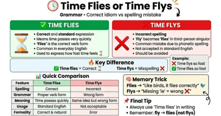 Time Flies or Flys Meaning, Usage & Correct Spelling Explained
