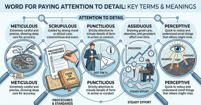 Word for Paying Attention to Detail: Key Terms & Meanings