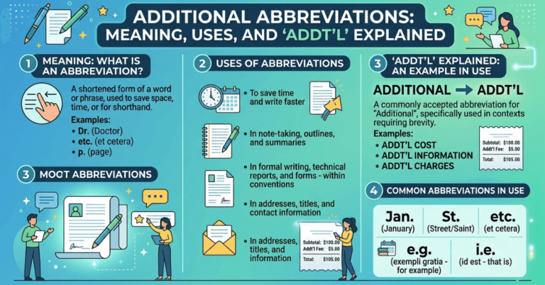 Additional Abbreviation: Meaning, Uses, and “Addt’l” Explained