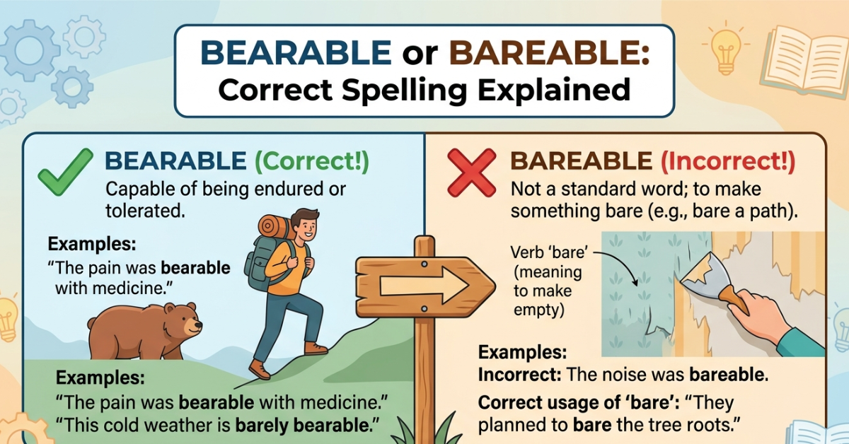 Bareable or Bearable: Correct Spelling Explained