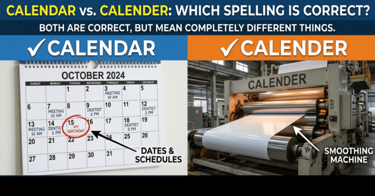 Calender or Calendar: Which Spelling Is Correct?