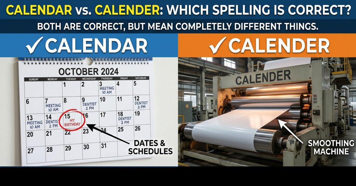 Calender or Calendar: Which Spelling Is Correct?