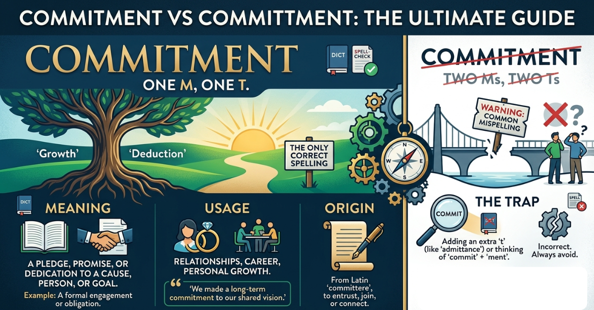 Commitment vs Committment: Meaning, Spelling & Usage