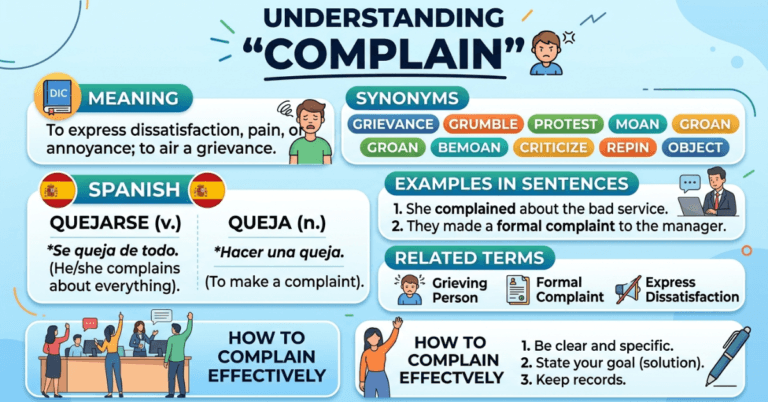 Complain Meaning, Synonyms, Spanish, and More