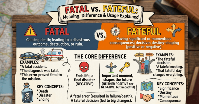 Fatal vs Fateful: Meaning, Difference & Usage Explained