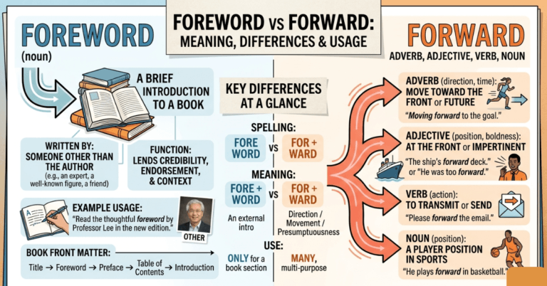 Foreword vs Forward: Meaning, Differences & Usage