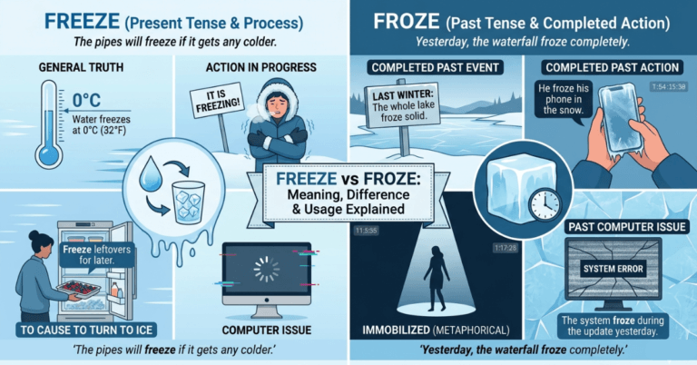 Freeze vs Froze: Meaning, Difference & Usage Explained
