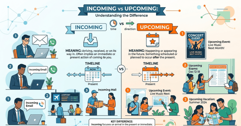 To Many Emails Incoming Incoming vs Upcoming: Meaning, Differences & Examples