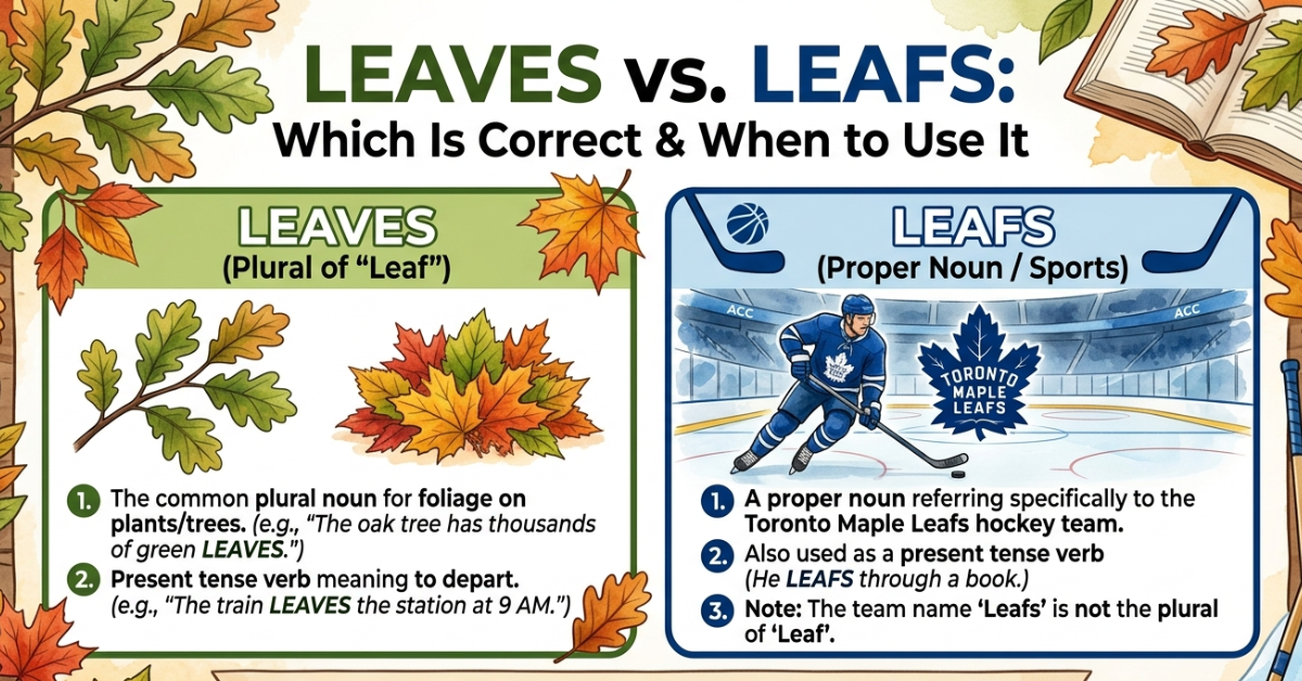 Leaves or Leafs: Which Is Correct and When to Use It
