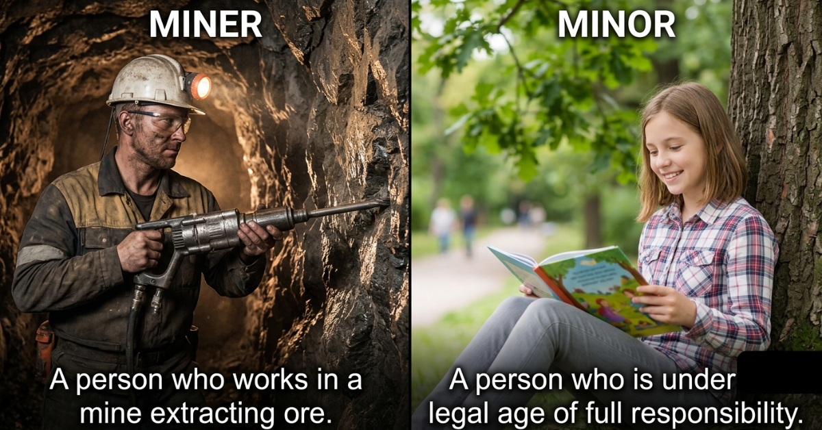 Miner vs Minor: Meaning, Differences & Examples