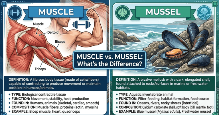 Muscle vs Mussel: What’s the Difference?