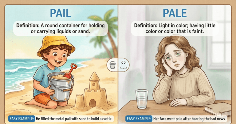 Pail vs Pale: Meaning, Differences & Easy Examples