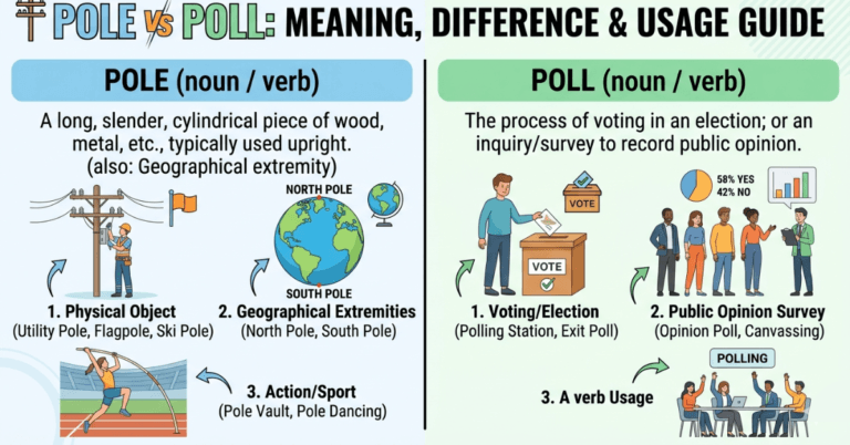 Pole vs Poll: Meaning, Difference & Usage Guide