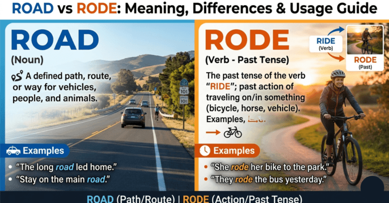 Road vs Rode: Meaning, Differences & Usage Guide