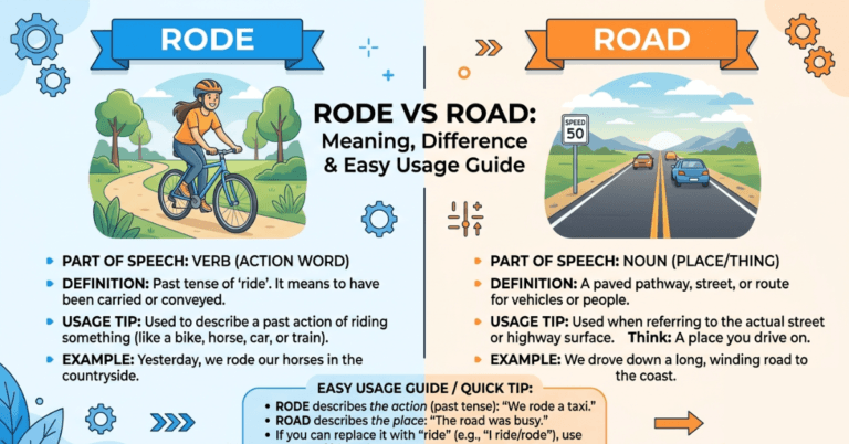 Rode vs Road: Meaning, Difference & Easy Usage Guide
