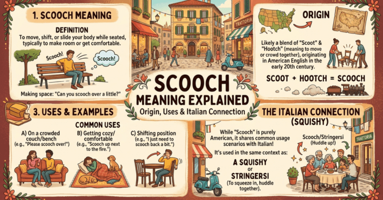 Scooch Meaning Explained: Origin, Uses & Italian Connection generate an image