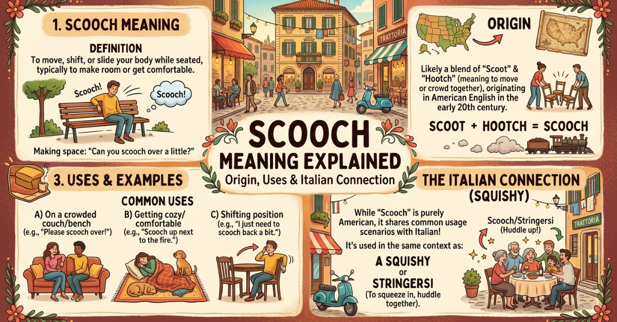 Scooch Meaning Explained: Origin, Uses & Italian Connection generate an image