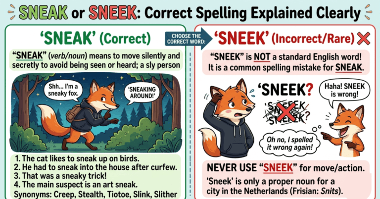 Sneek or Sneak: Correct Spelling Explained Clearly