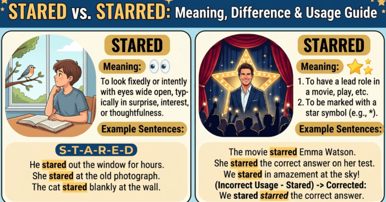 Stared or Starred: Meaning, Difference & Usage Guide