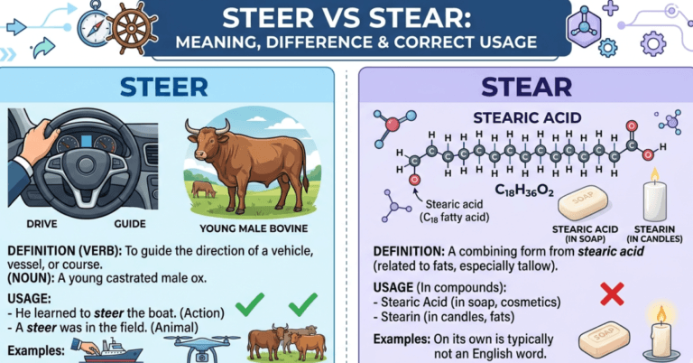 Steer vs Stear: Meaning, Difference & Correct Usage