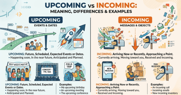 Upcoming vs Incoming: Meaning, Differences & Examples