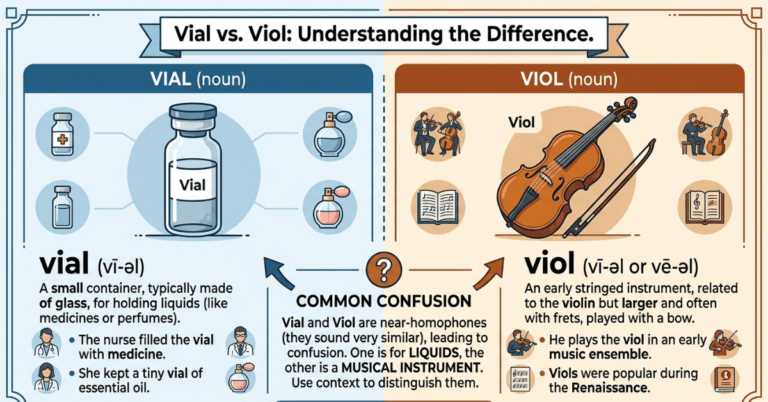Vial vs Viol: Meaning, Differences & Common Confusion Explained