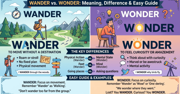Wander vs Wonder: Meaning, Difference & Easy Guide